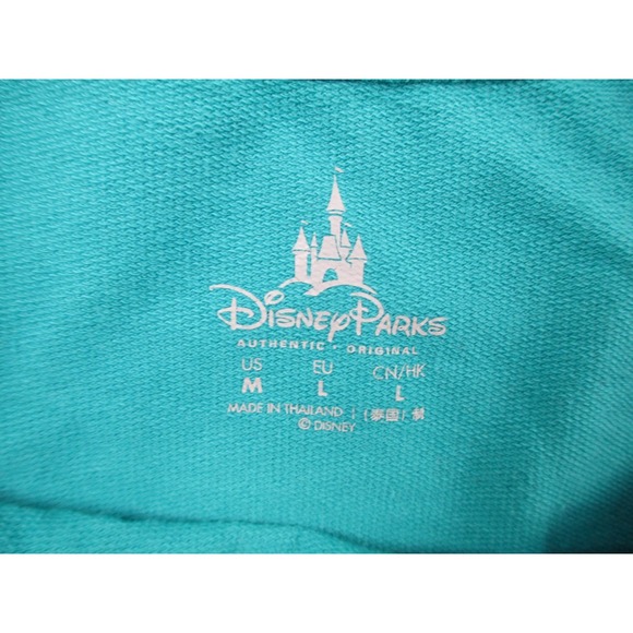 Disney Shirt Womens Medium Green Mickey Mouse Long Sleeve Key Hole‎ Casual* - Picture 9 of 9